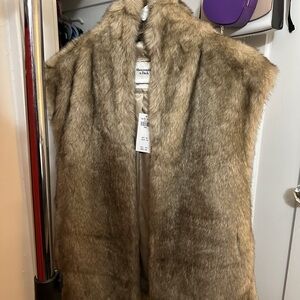 Abercrombie & Fitch Tan Faux Fur Vest